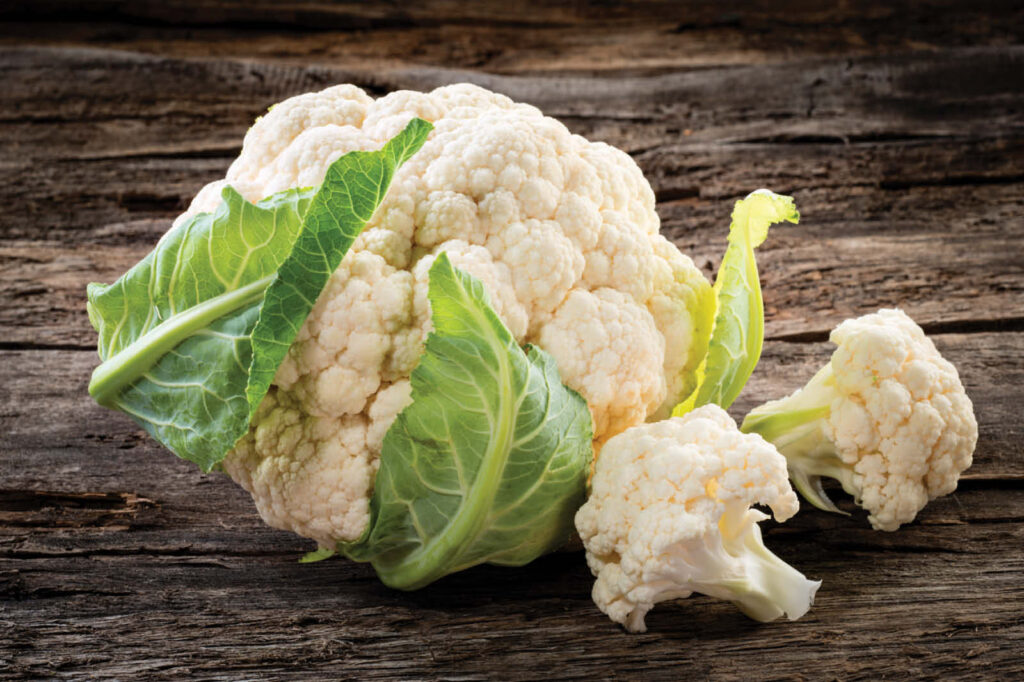 Snow White Heads of Fresh Cauliflower